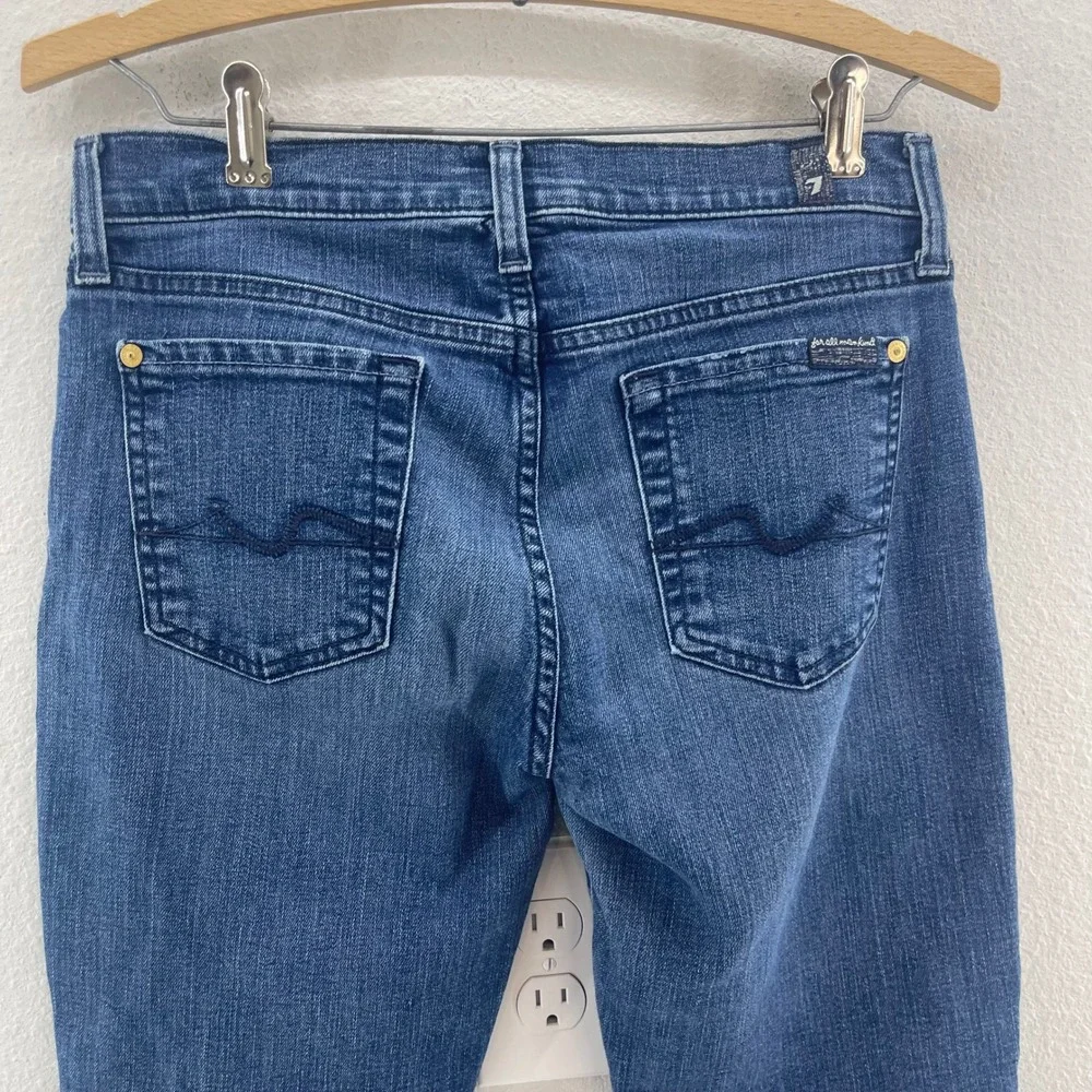 7 For All Mankind Gwenevere Jeans Womens 27 Blue Cropped Skinny Low Rise Capsule